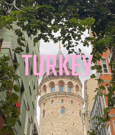 Turkey Istanbul, tower at the end of a street framed perfectly.