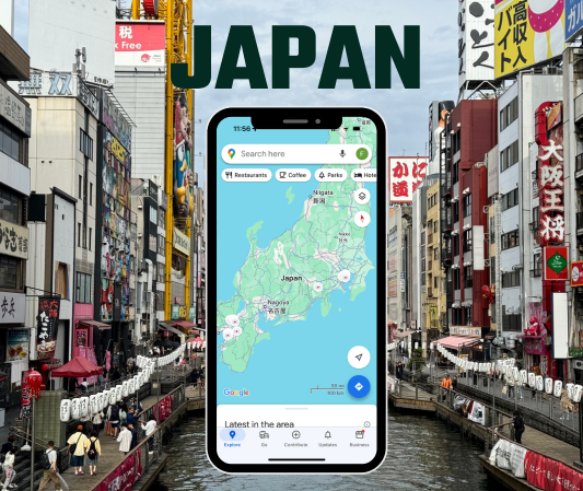 Japan custom google maps