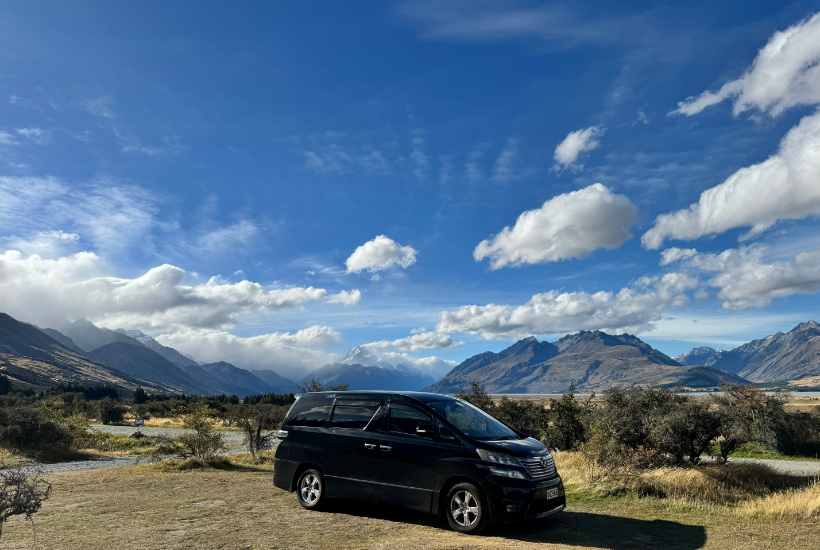 Glentanner Park Centre with incredible views of Mount Cook and more mountains in the background