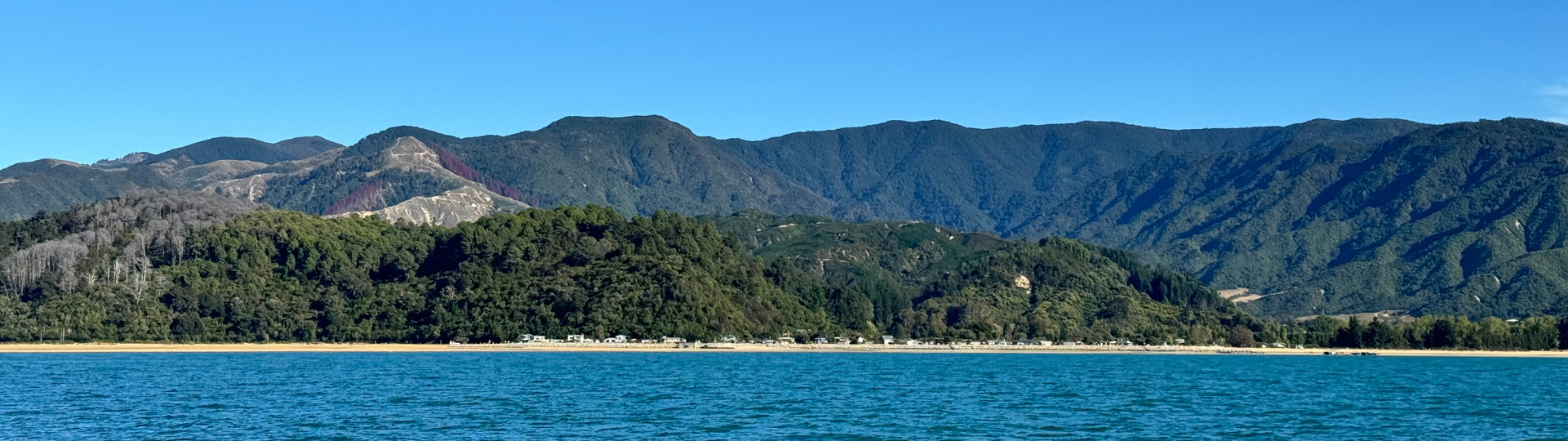 Abel Tasman national park, sea with mountains and coastline