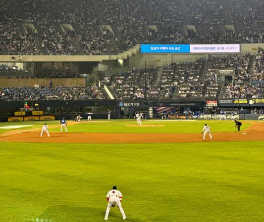 Seoul trip itinerary, baseball match with crowd and players